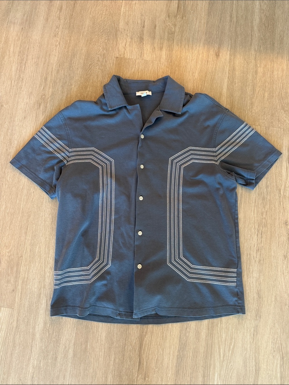 Reiss Button Down Embroidered Shirt Large